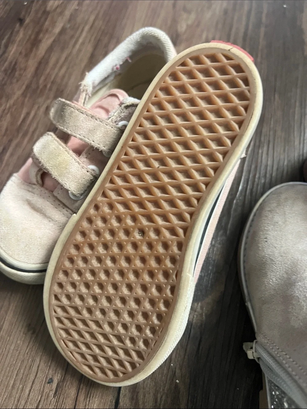 Kids Pink Suede Velcro Sneakers by